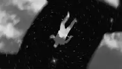 Silhouette falling into a black hole