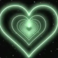 glowing green heart tunnel