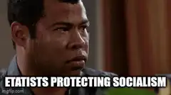 Jordan Peele sweating Etatists Protecting Socialism
