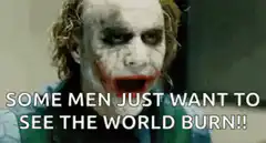 Joker Some Men Just Want To See The World Burn