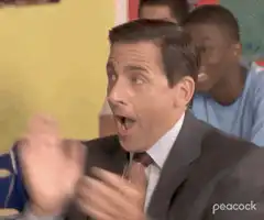 Michael Scott clapping excitedly