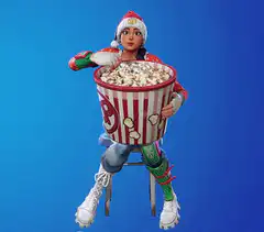 Fortnite character eating popcorn