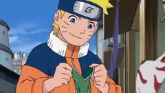 Naruto holding a green frog