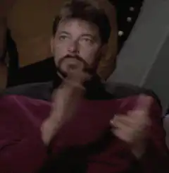 Michael Dorn as Worf clapping
