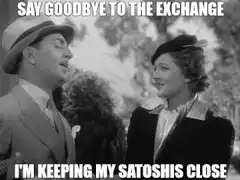 Say goodbye to the exchange, I'm keeping my satoshis close