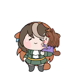 Chibi girl holding a doll