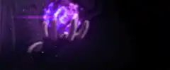 Hand holding purple energy orb
