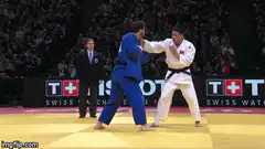 Judo throw in competition