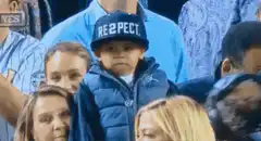 Toddler removes respect hat
