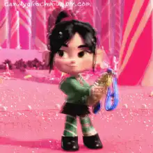 Vanellope holding a medal