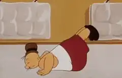 Fat character doing pushups