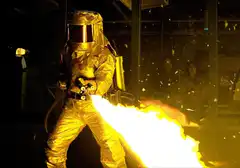 Ghostbusters fireman suit flame thrower