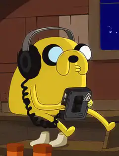 Jake the Dog listening to music