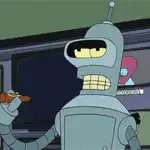 Bender smoking a cigar
