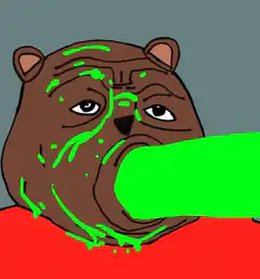 Dog vomiting green slime