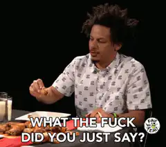 Man eating chicken what the fuck did you just say