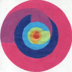 Colorful concentric circle drawing