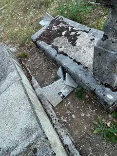 broken concrete slab with photo