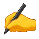 Hand holding a pen