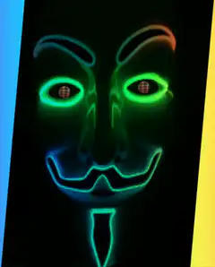 Colorful V for Vendetta mask