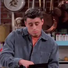 Joey Tribbiani eating spaghetti