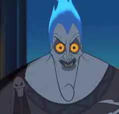 Hades eyes glow and teeth appear