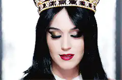 Katy Perry crown eyes close open