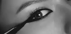 black and white eyeliner application