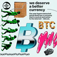Bitcoin logo animation with green figures