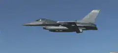 F-16 fighter jet flying