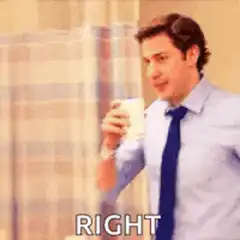 Jim Halpert drinking coffee RIGHT