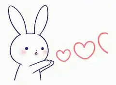 cute rabbit blowing hearts