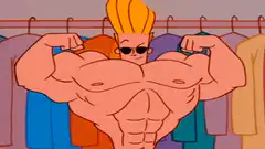 Muscular man flexing in sunglasses