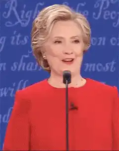 Hillary Clinton smiling and laughing