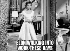 woman walking into work these days