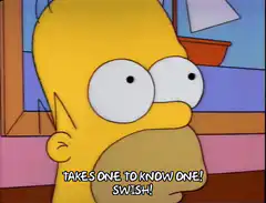 Homer Simpson takes one to know one swish