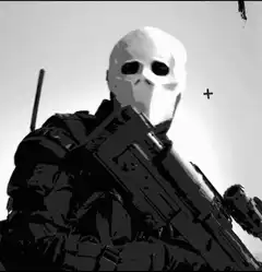 Ghost from Call of Duty holding guns