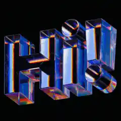 3D crystal text Hi!