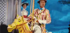 Circus ringmaster on a carousel horse