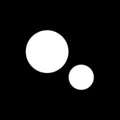 Two white circles on black background