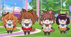 Four anime girls with animal ears
