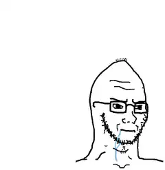 Thinking bald man with glasses