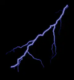 Blue lightning bolts on black background