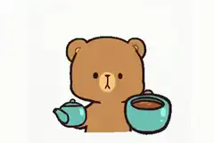 cute bear pouring tea