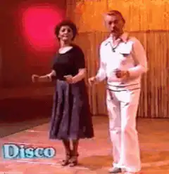 Man and woman dancing disco