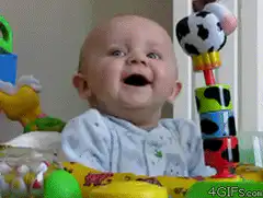 Baby's shocked reaction to toy