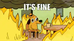 It's Fine Dog Sitting in Burning Room