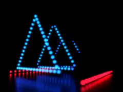 Blue and red LED light triangles