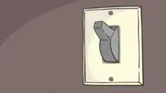 Hand turns off light switch