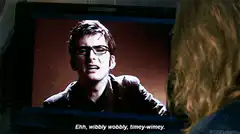 David Tennant as the Doctor saying wibbly wobbly